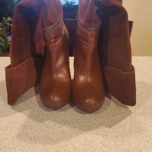 Colin Stuart  Brandy leather and suede high heel boot